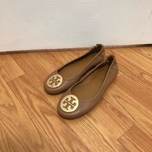 Lightly Used Tan Tory Burch loafers